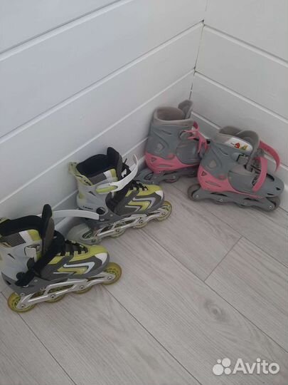 Роликовые коньки, 2 пары