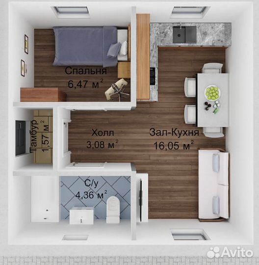 Проект одноэтажного дома 51 м2