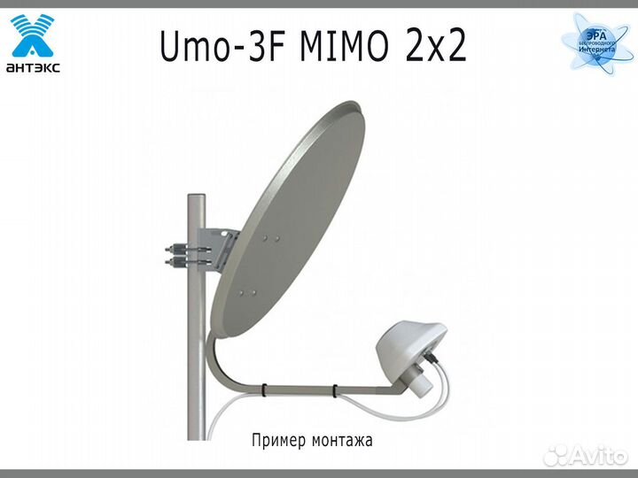 Облучатель Umo-3F mimo 2x2 для 3G/4G антенны 75 Ом