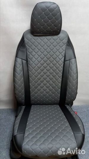 Чехлы на Весту ромб серый полностью