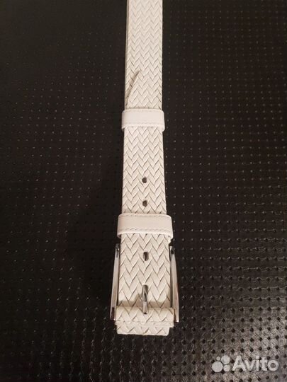 Ремень белый, Кожа