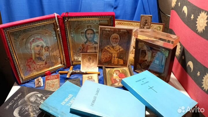 Православный набор иконы складень и крестики