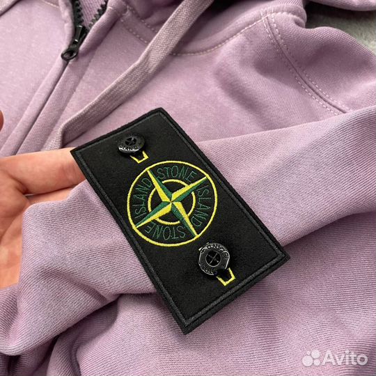 Зип худи stone island фиолетовая 2024