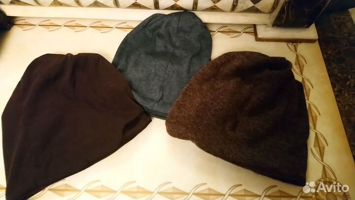 Шапки вязаные, 3 вида