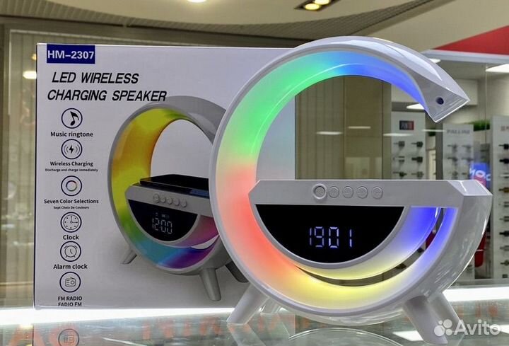 Ночник колонка с беспроводной зарядкой