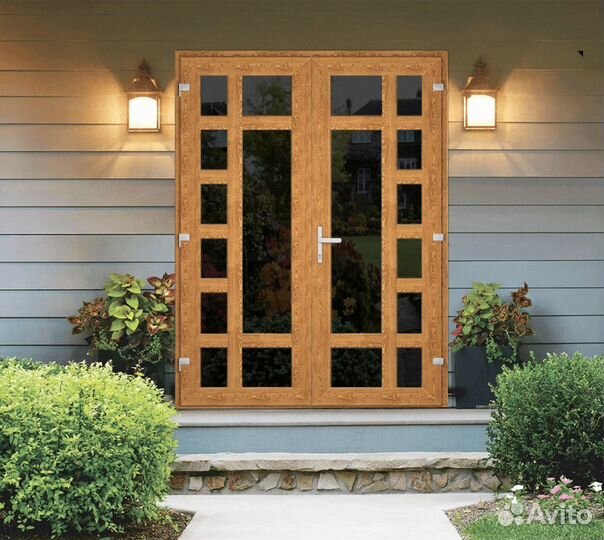 Металлопластиковые двери (дизайн индивидуальный)