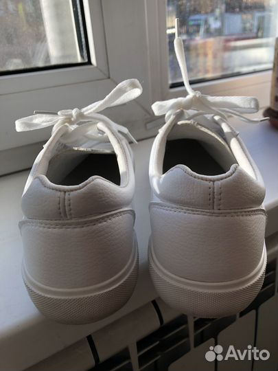 Кеды белые в идеале, кроссовки, иск кожа на 24 см