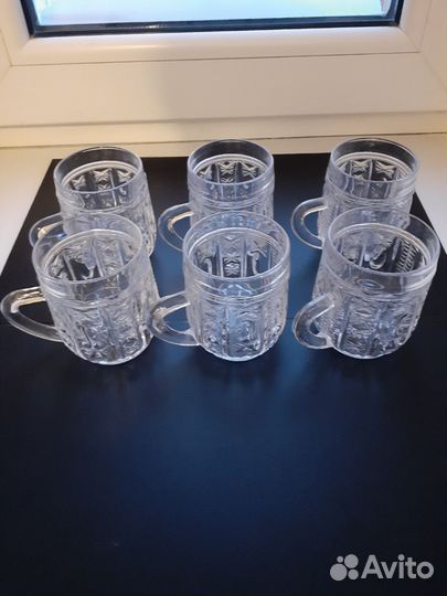 Хрустальные кружечки СССР цена за набор из 6 штук