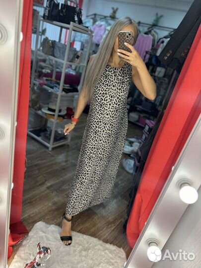 Платье леопард