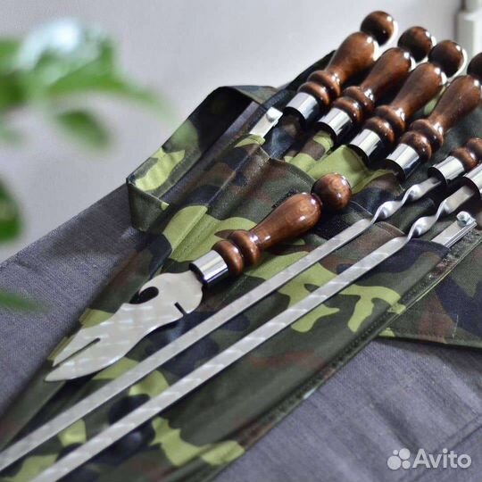 Шампура набор подарочный 6шт с мангальницей