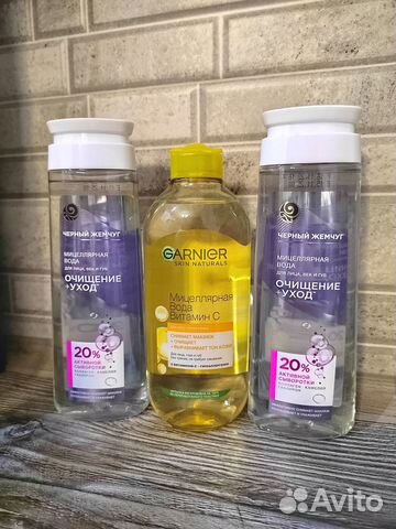 Мицеллярная вода Garnier и Ч. Жемчуг и маски