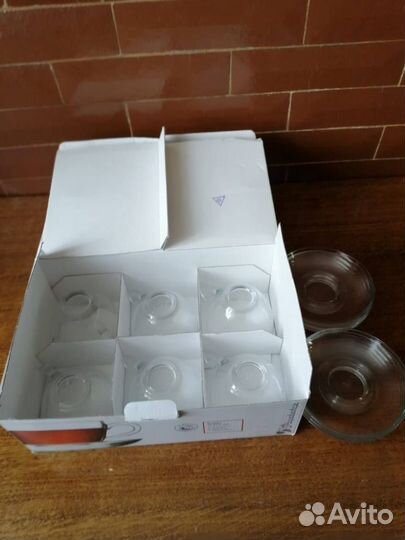 Чайный набор прозрачной стеклянной посуды