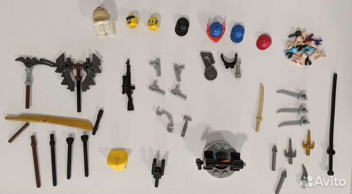 Lego детали, минифигурки, оружие