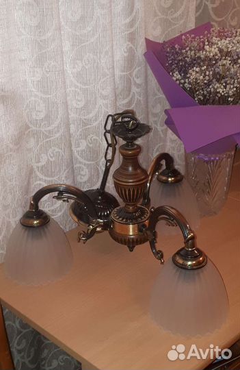 Люстра Reccagni Angelo. Латунь.дерево