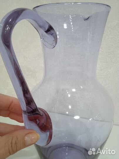 Кувшин цветное стекло СССР