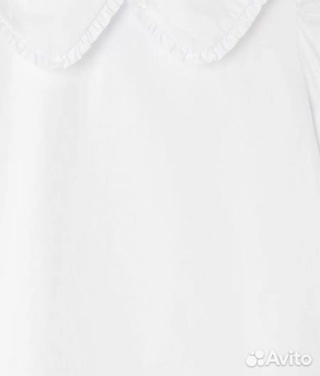 Белая блузка oversize с воротником Gloria Jeans