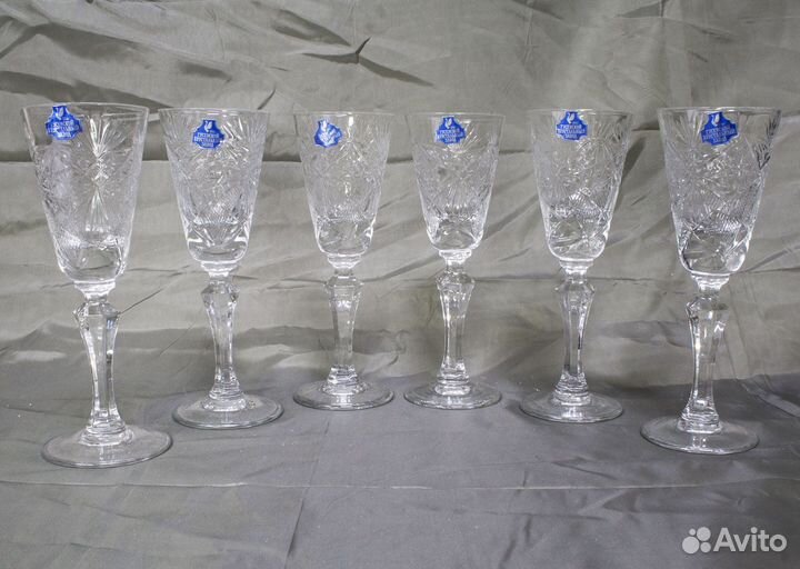 Набор Рюмки на ножке 6 шт, Гусь-Хрустальный, высо