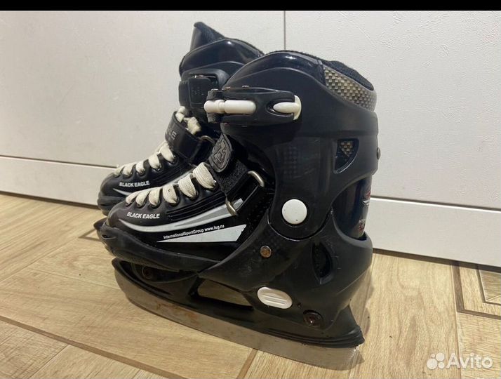 Коньки хоккейные раздвижные 31-34