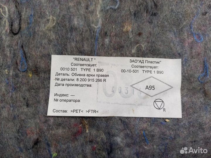 Обшивка багажника правая Renault Sandero 1 Stepway