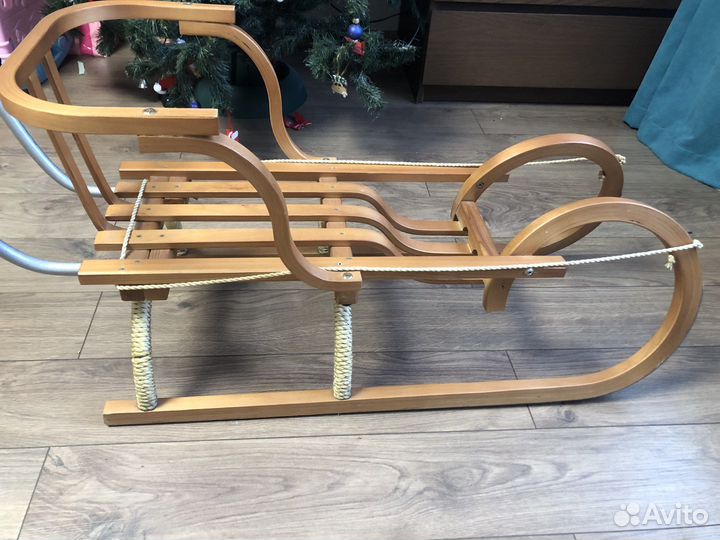 Детские санки деревянные