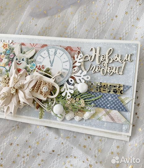 Новогодний конверт ручной работы