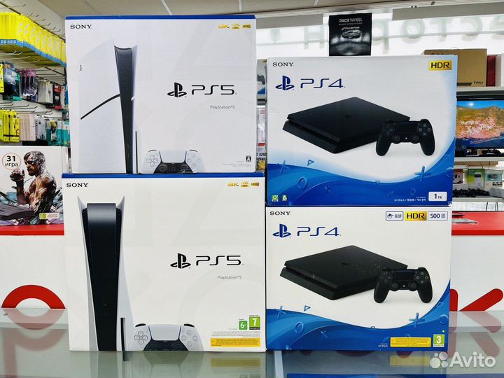 PS4 и PS5, новые, б/у с гарантией