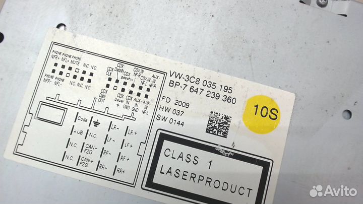 Магнитола Volkswagen Scirocco 2008, 2009