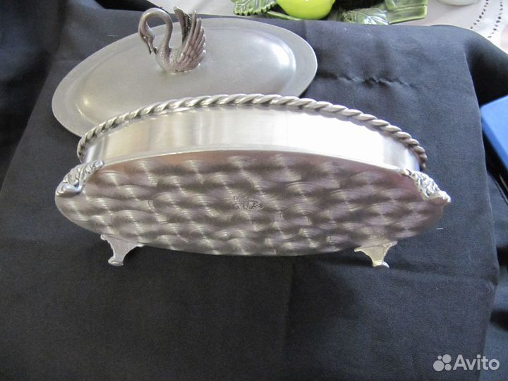 Винтажная шкатулка из олова с маркировкой