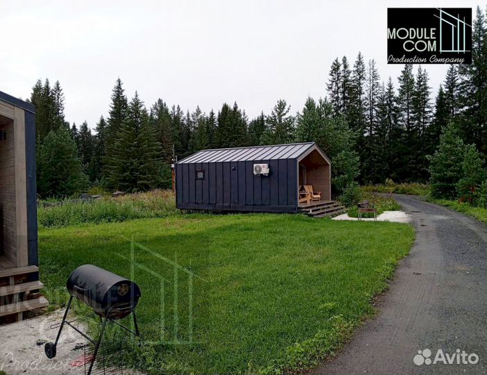 Модульный дом с отделкой и закрытой террасой