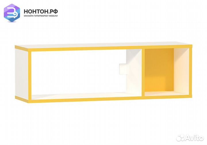 Полка Альфа 09.129 солнечный свет / белый премиум