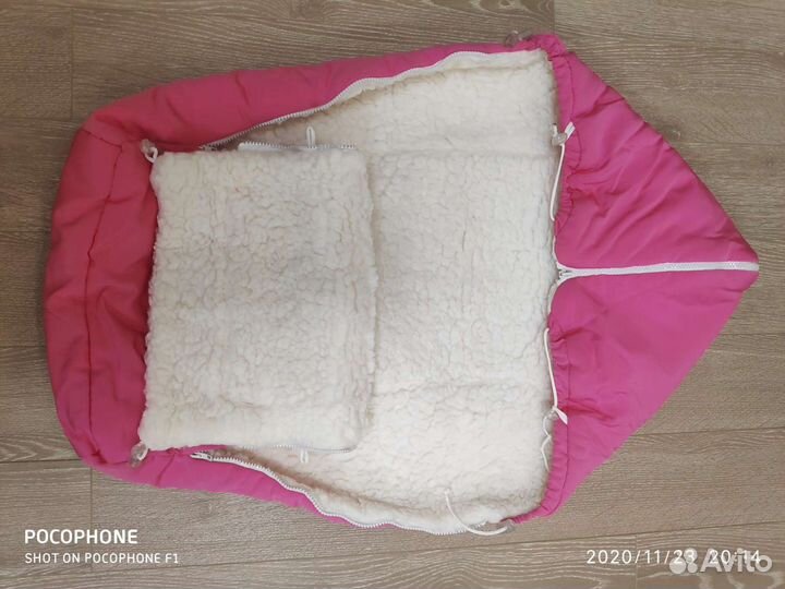 Конверт на выписку с одеялом и конвертом на овчине