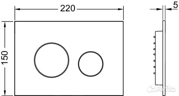 Кнопка для инсталляции tece Loop 9240925 черный ма