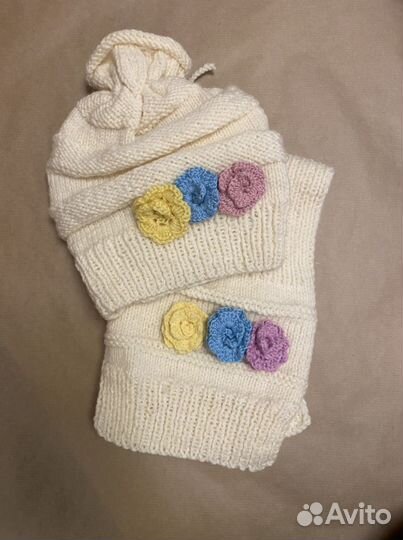 Шапка+шарф для девочки