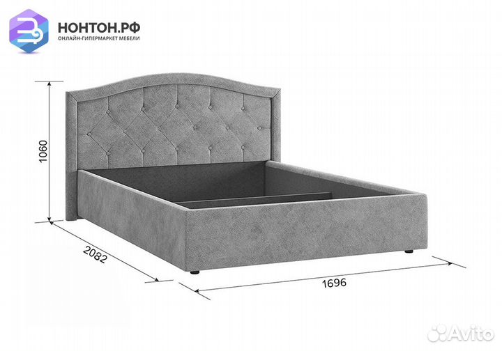 Кровать Верона 2 1.4 м серая
