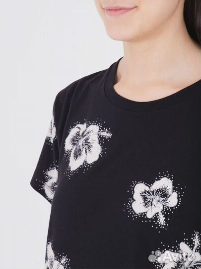 Хлопковая футболка с цветами Saint Laurent