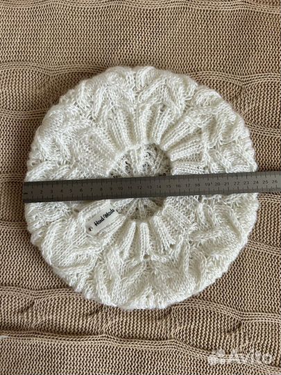 Берет с платком вязаный
