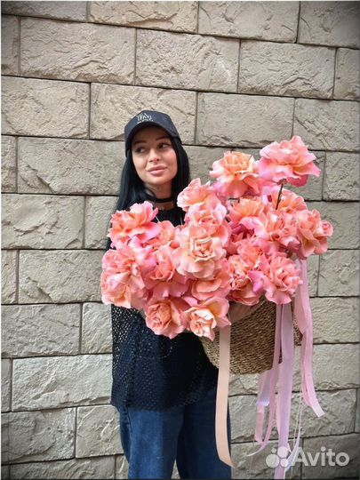 Корзина роз hermosa большая