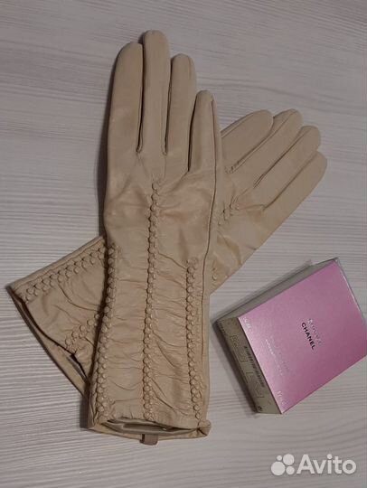 Новые кожаные перчатки, р. 7,5
