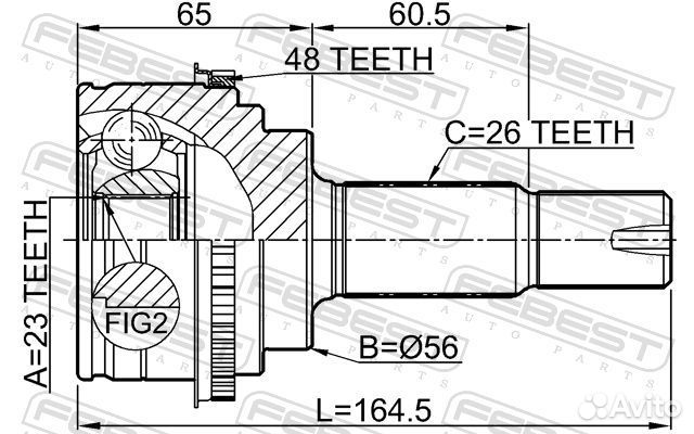 Шрус внешний зад прав/лев 0110ACU35A48R Febest