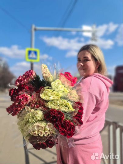 Роза букет роз 51 101