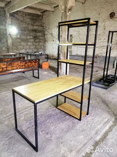Компьютерный стол, стол со стеллажом, стеллаж