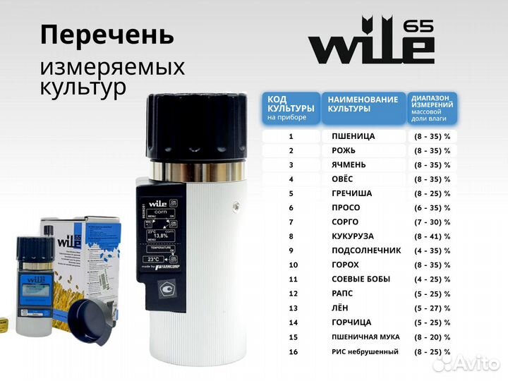 Влагомер зерна Wile 65 оригинальный (Финляндия)
