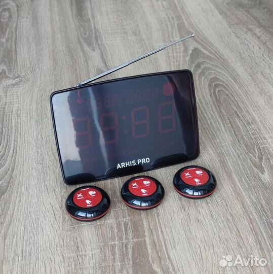 Кнопка вызова официанта Счет, Вызов, Отмена, табло