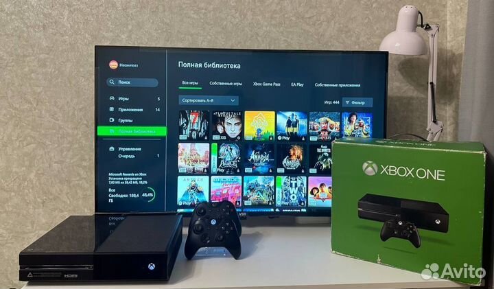 Xbox One 2 геймпада+490 игр