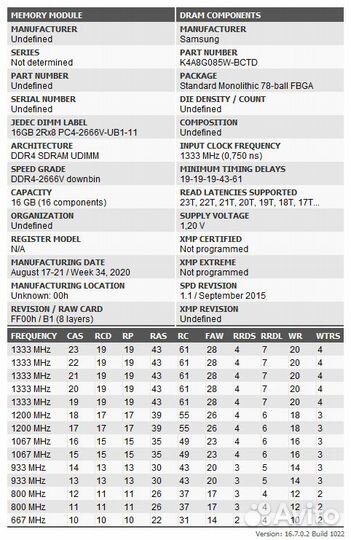 Оперативная OEM память DDR4 16 гб 2666 MHz