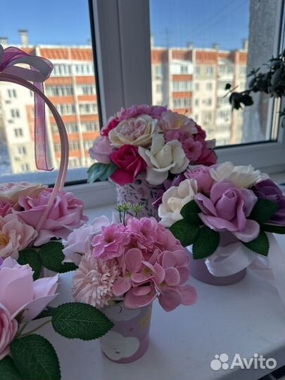 Букетики из мыльных роз к 8 марта