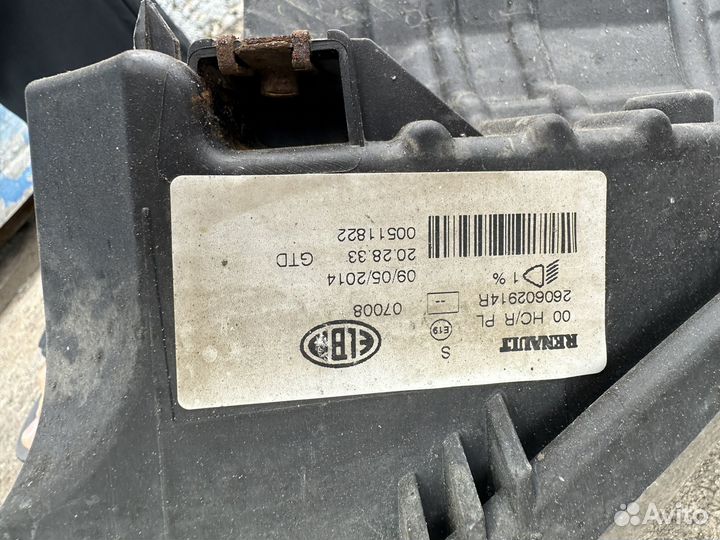 Передняя левая фара рено сандеро