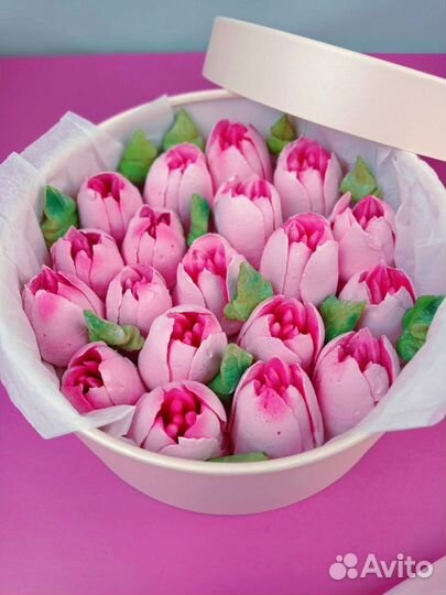 Сладкий подарок/зефирные цветы тюльпаны