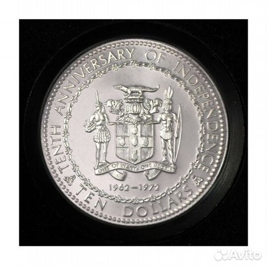 Монета 10 долларов 1972 Ямайка серебро 49гр