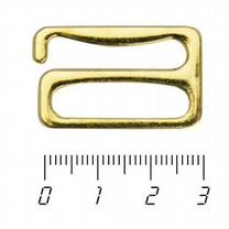 Крючок металлический е-образный 25 мм, золотистый